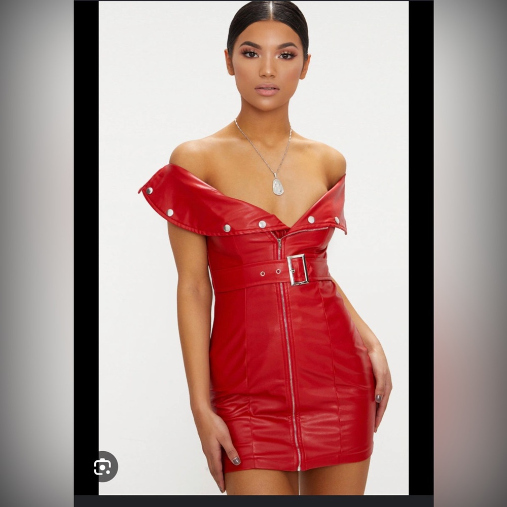 Red mini dress